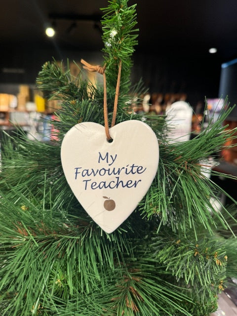 Christmas Decoration My Favourite Teacher on a Heart