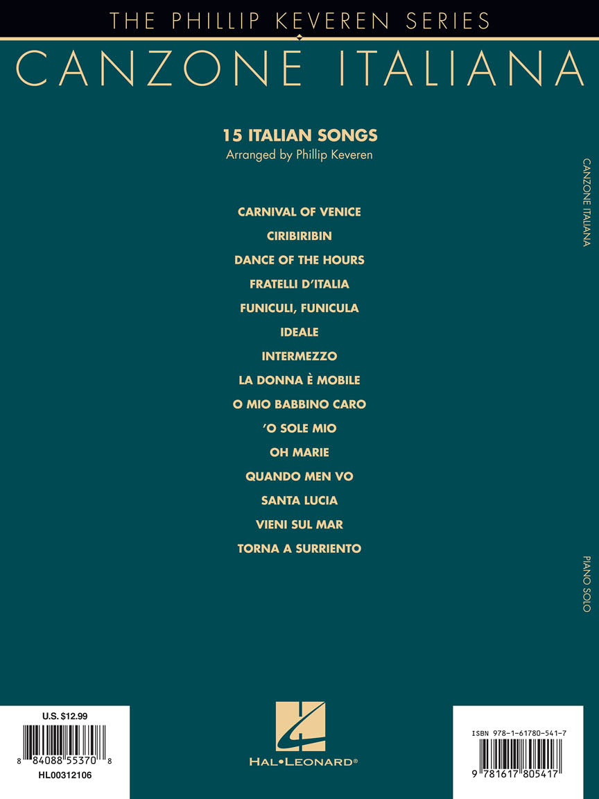 Canzone Italiana - 15 Italian Songs Arranged by Phillip Keveren - Piano Phillip Keveren Hal Leonard Piano Solo