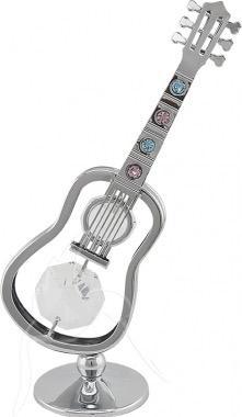 Crystocraft Silver Plated Guitar Ornament with Colourful Crystals