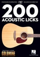 200 Acoustic Licks - Guitar Licks Goldmine - Guitar Ben Woolman|Colin O'Brien|Matthew Schroeder|Peter Roller Hal Leonard Guitar TAB DVD