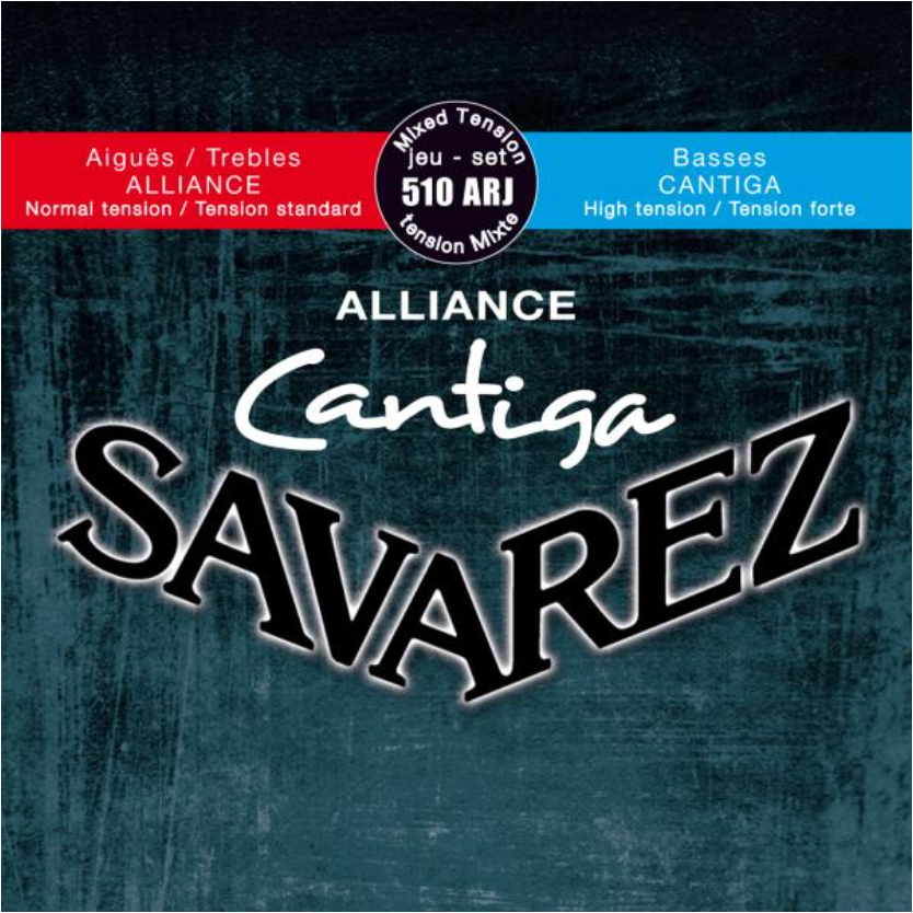 Savarez Alliance Cantiga Classical Guitar, Black Set (Mixed Tension)