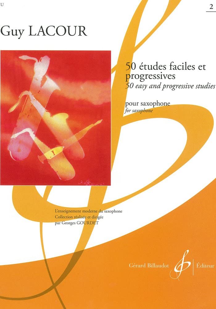 Lacour - 50 Easy & Progressive Etudes Volume 2 - Saxophone Solo Billaudot GB15492B