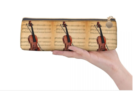 Violin Pencil Case Round