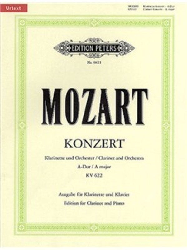 Clarinet Concerto In A Major K. 622 (Clarinet in A) - Wolfgang Amadeus Mozart - Clarinet Edition Peters