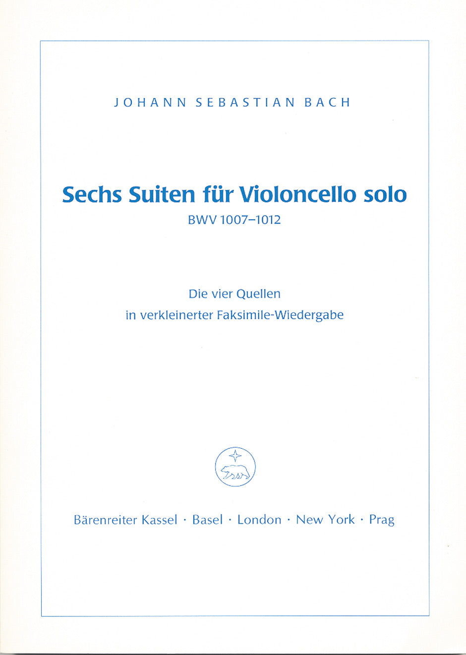 CELLO SUITES 6 BVK1007-12 FACSIMILE