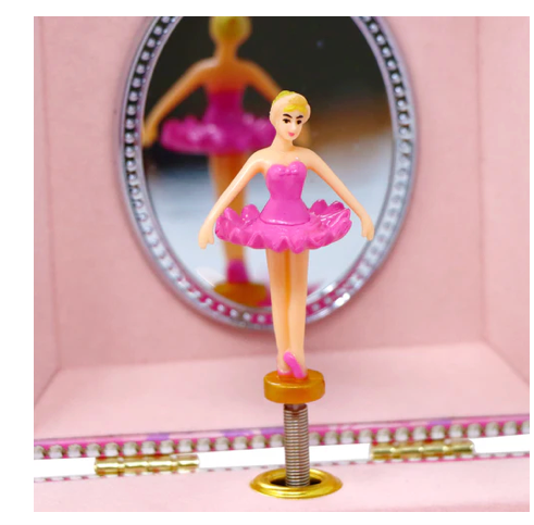 Pink Poppy Ballet Musical Jewellery Box Brunette Ballerina in Pink Tutu Square