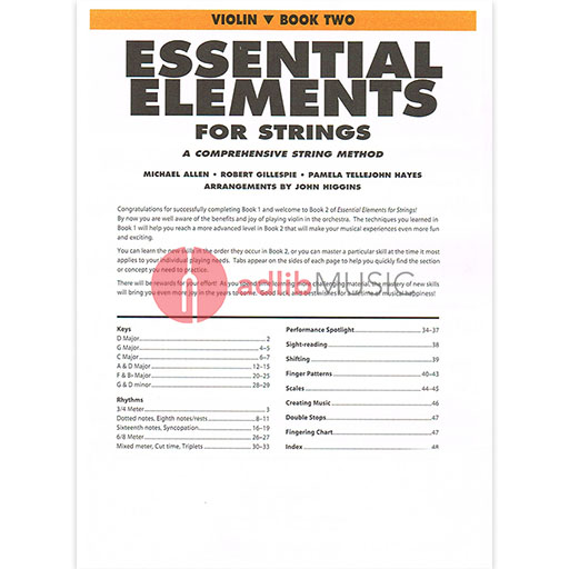 Essential Elements for Strings - Book 2 with EEi/Online Audio - Violin - Michael Allen | Pamela Tellejohn Hayes | Robert Gillespie - Hal Leonard 868057