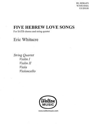 5 Hebrew Love Songs - Eric Whitacre - Walton Music Instrumental Parts Parts